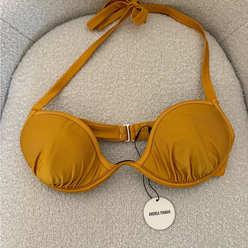 Andrea Iyamah Yellow Bikini Top